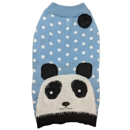 Fashion Pet Panda Dog Sweater Blue - Small