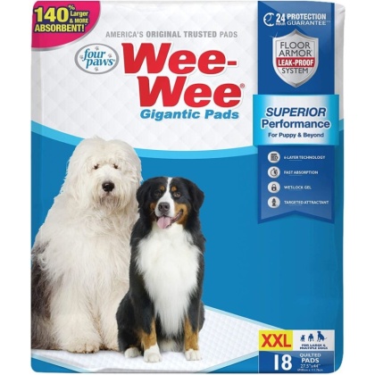 Four Paws Gigantic Wee Wee Pads - 18 count