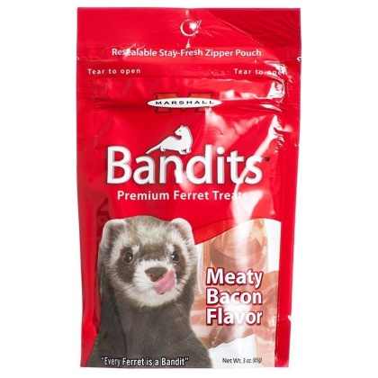 Marshall Bandits Premium Ferret Treats - Bacon Flavor - 3 oz